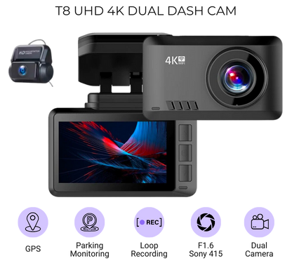 T8 Dual Front & Rear Dash Cam